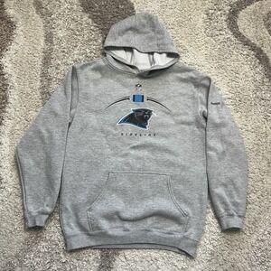 Carolina Panthers Hoodie Youth Large Gray Reebok Sideline NFL Sweatshirt